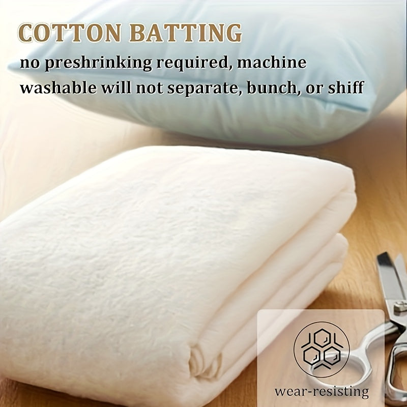 Large Hand-Sewn 100% Cotton Quilt 86.6"x94.4" (Queen/King Size) - All-Season Lightweight Bedspread, Soft Fluffy Bed Cover for DIY Crafting, Bedmaking (No Chemicals) - Ideal for Handicrafters & Bedding
