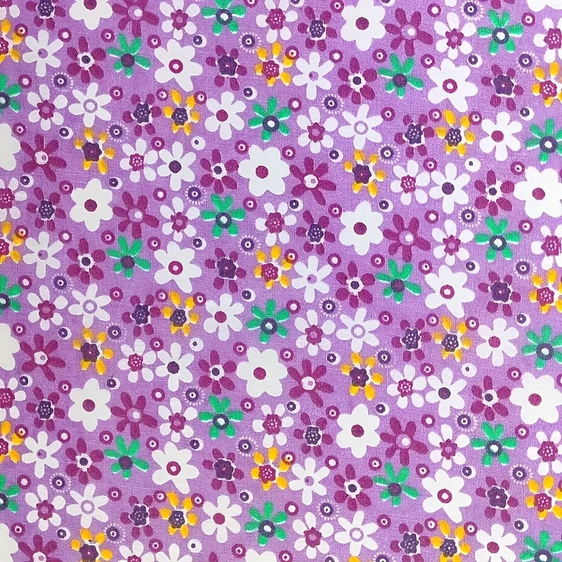 145pcs All- Pre-Cut Square Fabric Set - 9.96x9.96cm (3.9"x3.9") Thin & Lightweight, Vibrant Multicolor Floral Patterns with Polka Dots, Stripes & Gingham Check - Ideal for DIY Sewing, Quilting, Scrapbooking, Handmade Crafts -