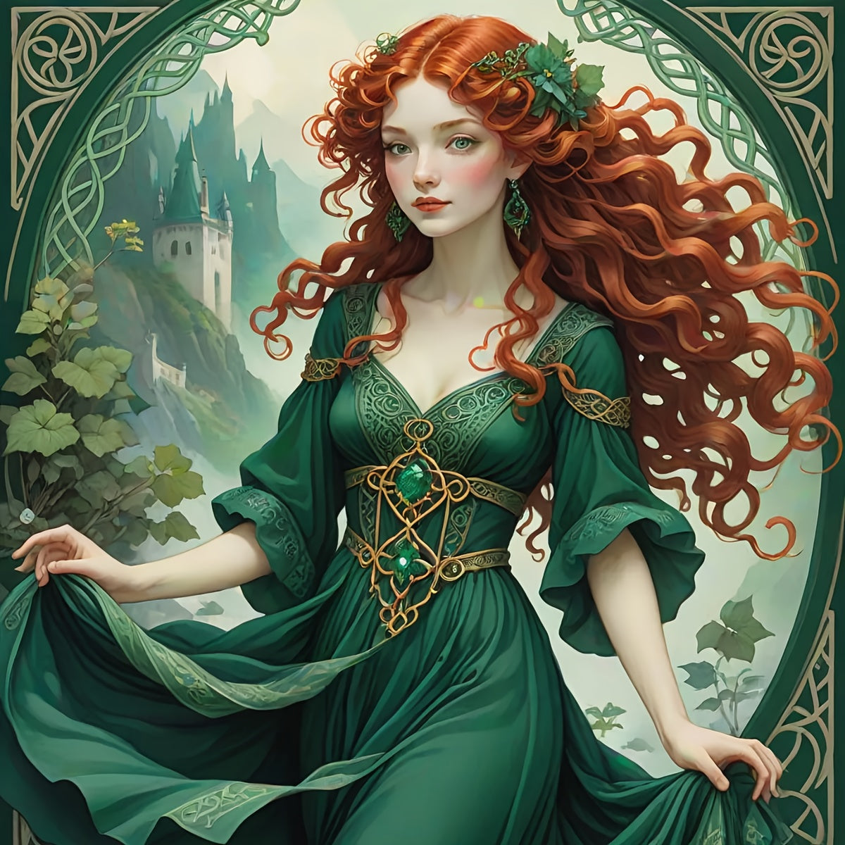 1pc JOZYSH 40x40cm/15.7x15.7in Frameless Cross Stitch Kit - Elegant Red-Haired Woman Design, 11CT/14CT, Includes Canvas, Needle, Thread, Pattern & Instructions - Ideal for Beginners, Perfect Gift for Friends & Family, Cross S