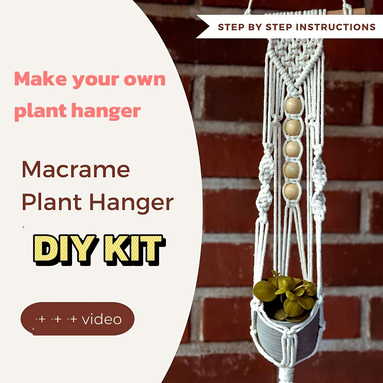 A Complete Beginner'S Knitting Kit for Making a Flower Pot Net Bag, Featuring a DIY Knitting Set with Step-By-Step Instructions. It'S Ideal for Home Decoration And Makes a Perfect Holiday Gift for Family And Friends.