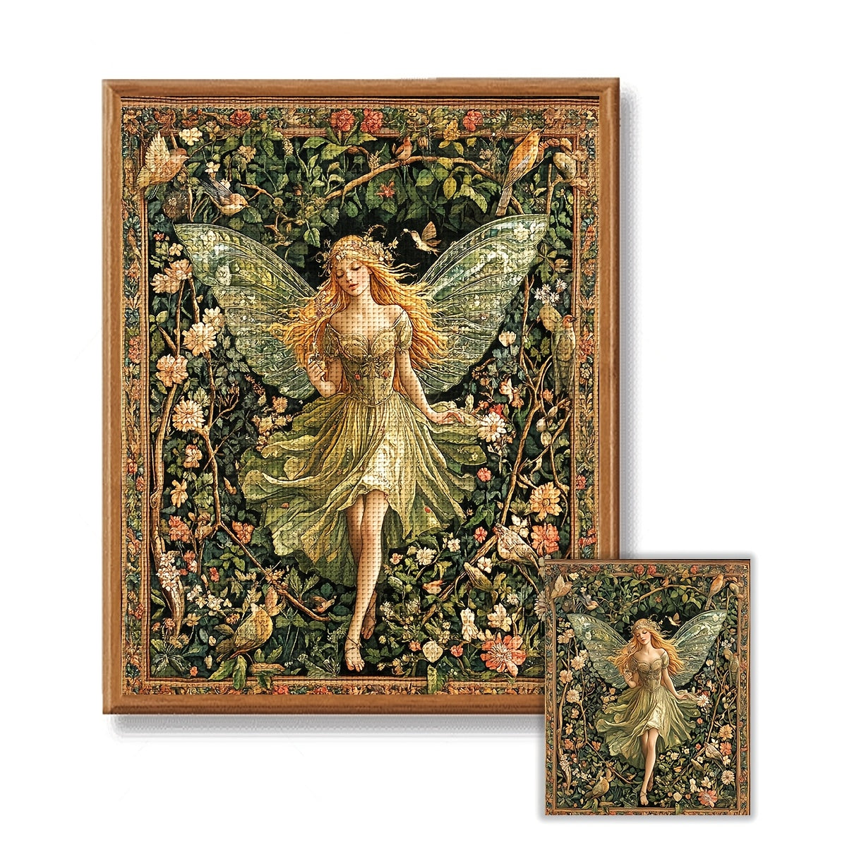 ZUOANLF 1set 40x50cm/15.7x19.7Inch DIY Cross Stitch Kit Frameless, Beautiful spirit, stamped cross stitch kits, Embroidery Set for Home Decor, Includes Patterned Fabric & Threads, Perfect for Living Room Entrance or Bedroom D