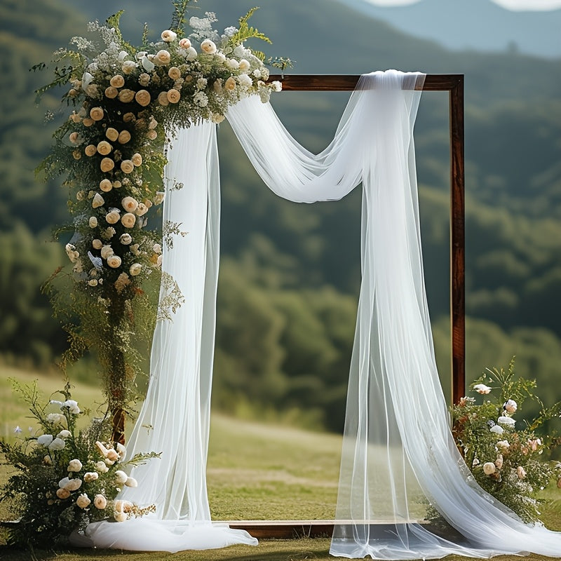 1 Roll of 50 Yards Extra-Long White Tulle Fabric - High Elasticity and Decorative Sheer Curtain, Suitable for DIY Weddings Bridal Showers Birthday & Anniversary Parties Halloween Christmas Décor Party Backdrop Holiday Gift O