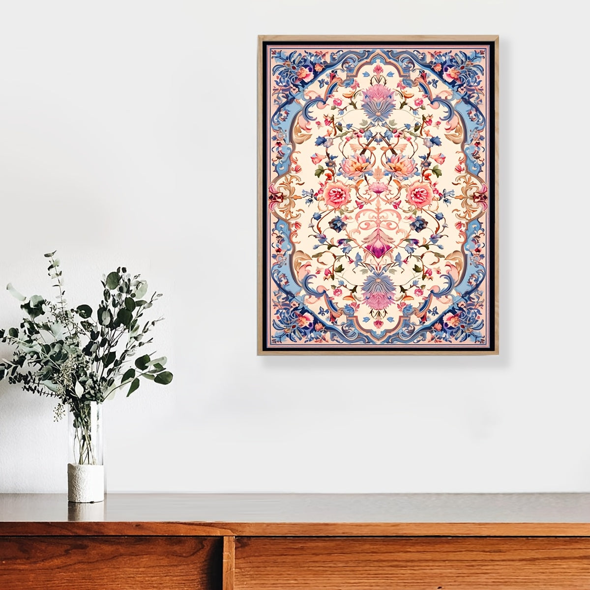 JOZYSH 1pc, 30x40cm/11.8x15.7in cross-stitch embroidery Kit, floral pattern, living room bedroom home wall decoration painting handmade DIY cross-stitch material kit, home decoration home Art holiday gift, including printed d