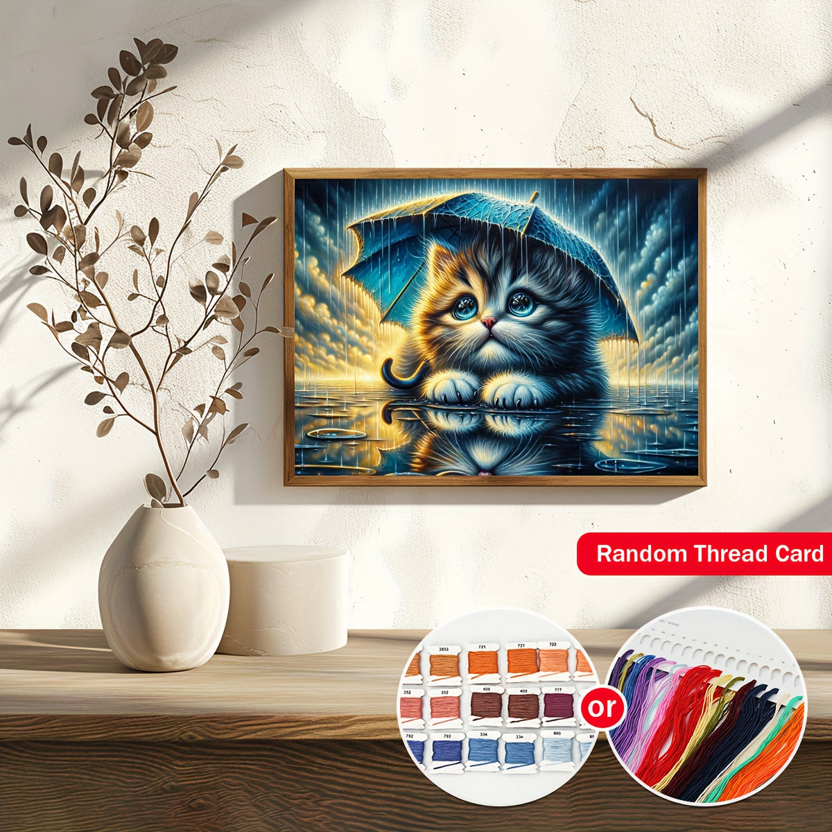 ZUOANLF 1set 30x40cm/11.8x15.7Inch DIY Cross Stitch Kit Frameless, stamped cross stitch kits, Embroidery Set for Home Decor, Includes Patterned Fabric & Threads, Perfect for Living Room Entrance or Bedroom Decoration and a Be