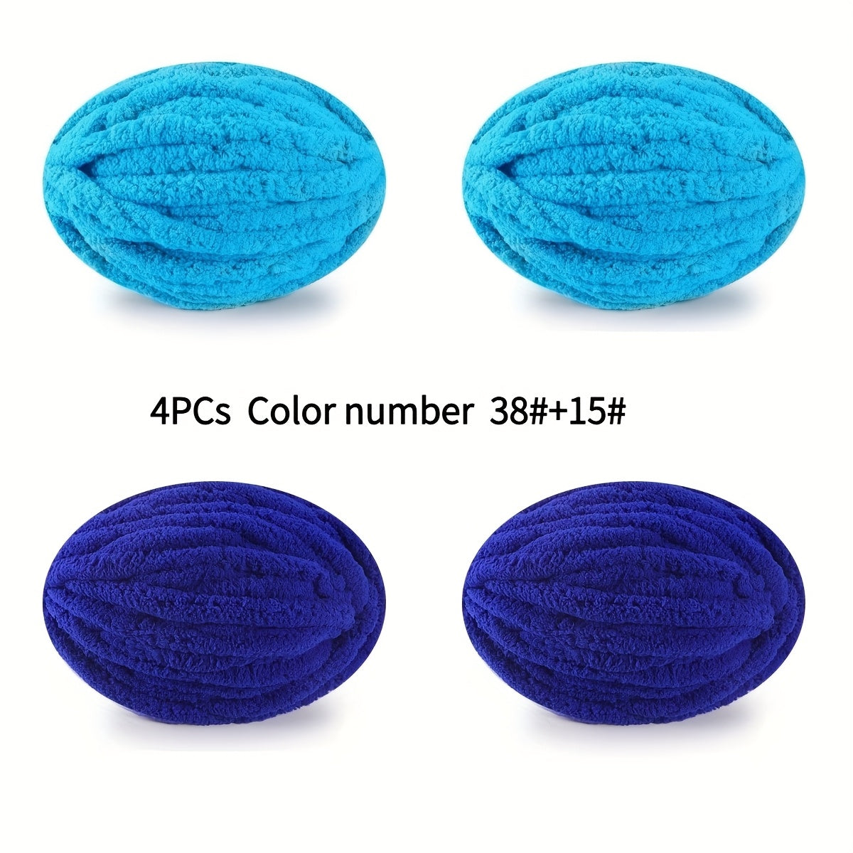 4pcs - 100% Polyester Chenille Yarn, Suitable for Crochet, Ultra-Thick Soft Fluffy Yarn, Thick Chenille Yarn for Hand Weaving, Mixed Pack of 2 Cream White + 2 Pink Beige Colors