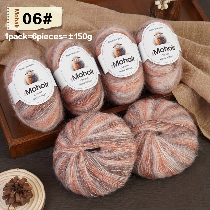 6-Pack, New Alpaca Wool, Colorful Alpaca Wool, Gradient Alpaca Wool, Colored Gradient Yarn, Knitted Sweater, Crochet Shawl, Handmade Knit Bundle