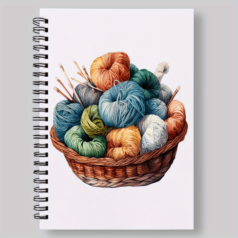 Colorful Yarn Ball Sketch Notebook - Matte Finish Lined Paper, Ideal for Knitting Enthusiasts & Artists, Perfect for Journaling and Sketching, Notebooks for School, Knitting Planner, Knitting Notebook, Knitting Binder, Knitti