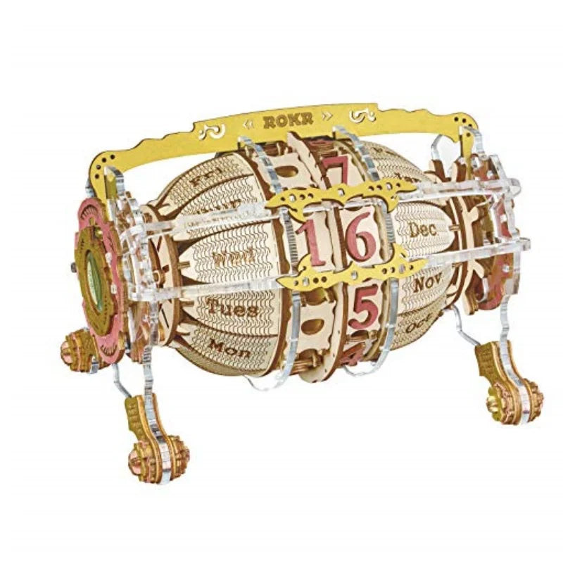 Robotime Rokr 3D Wooden Puzzles Steampunk Clock Kit DIY Mechanical Wall Quartz Aesthetic Room Decor Unique Gift For Adults