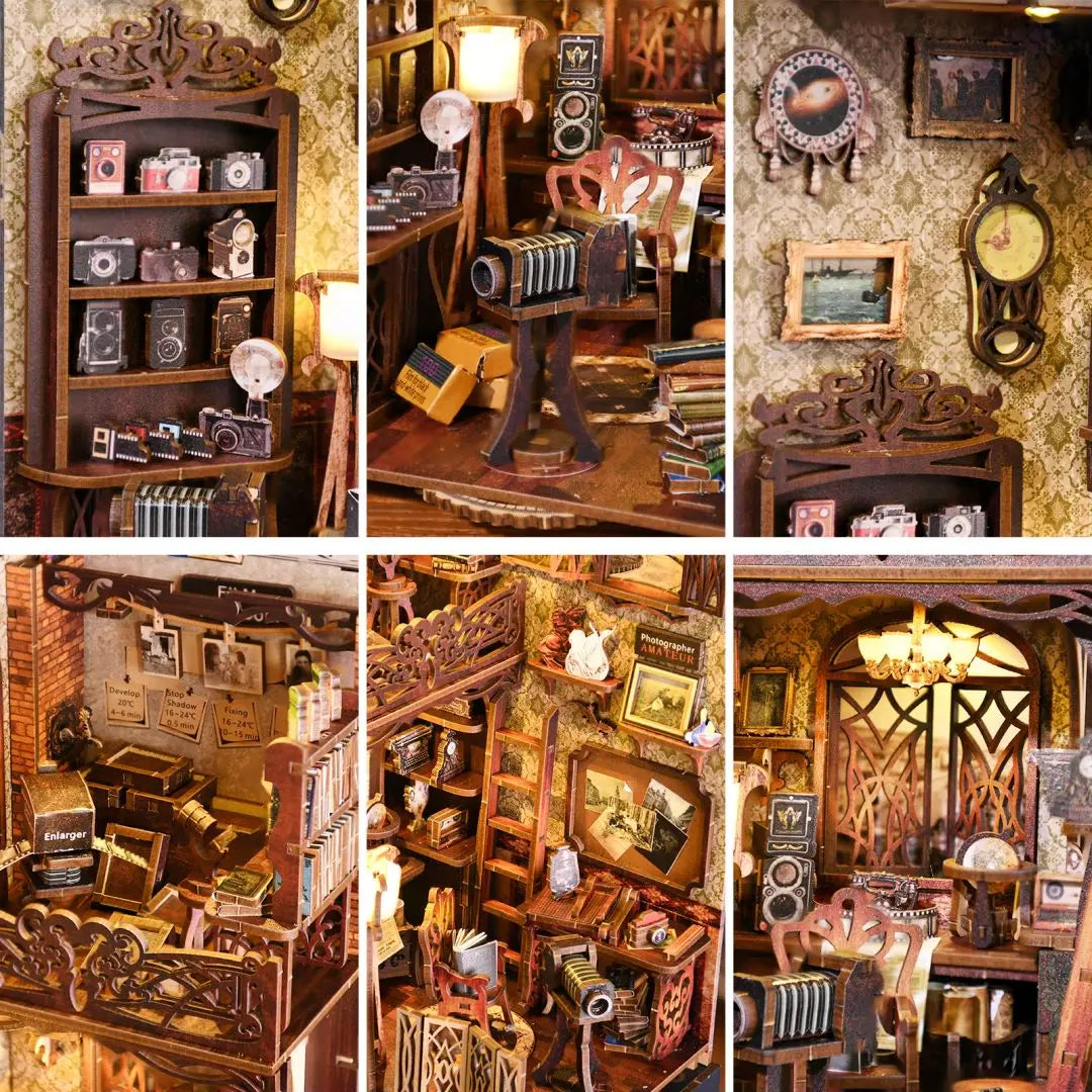 Booknook Kit DIY Wooden Puzzle Miniature House Kit For Bookshelf Room Decoration Insert Magic Dollhouse home improvement