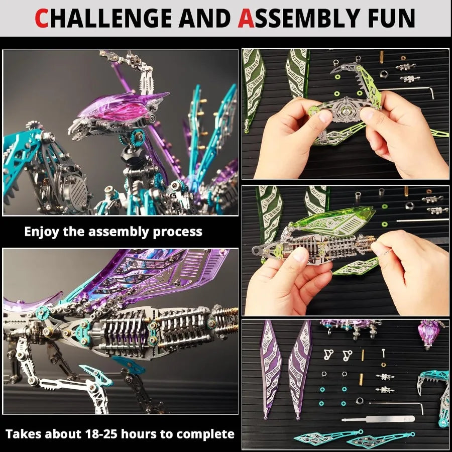 3D Metal Puzzle 1000 Pieces DIY Mechanical Building Kit for Adults Difficult Model Kit for Men Women Birthday Christmas Purple