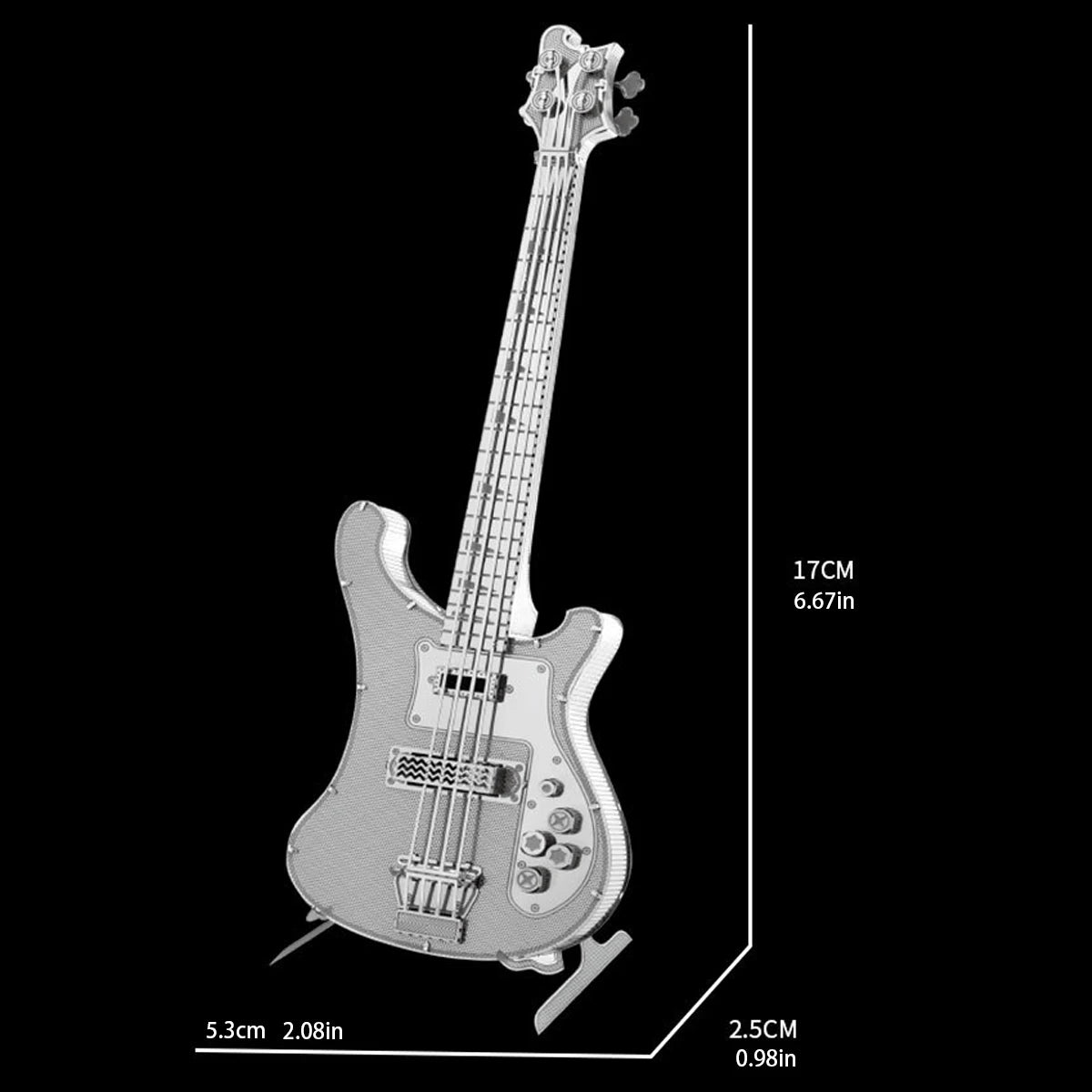bass guitar 3D Metal Puzzle DIY Model Building Kit Adult Toys Birthday Gift