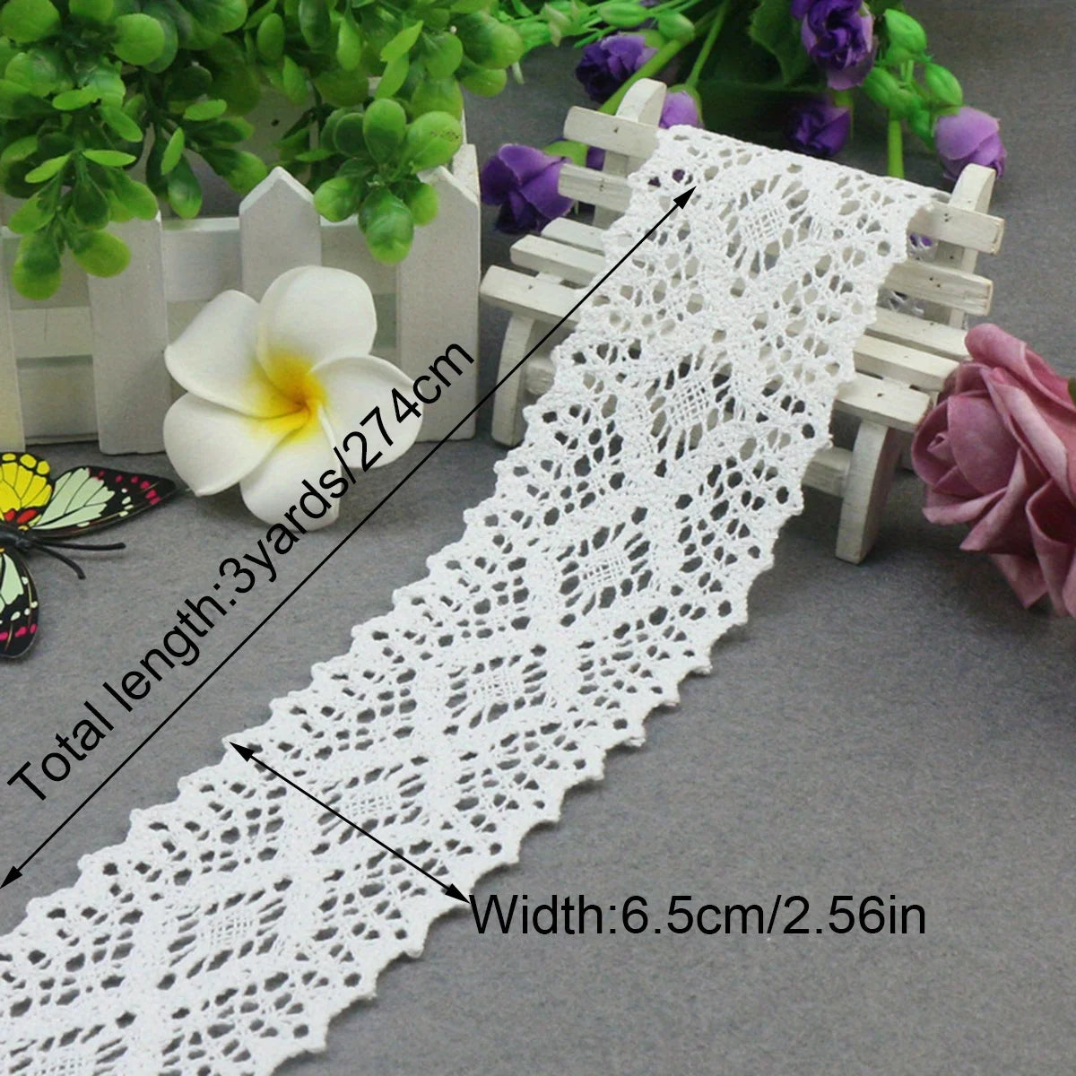 1Pc 3Yards / Package Lace Ribbon Lace Lace Decoration Sewing Crafts Bridal Wedding Decoration Clothing Accessories Supplies