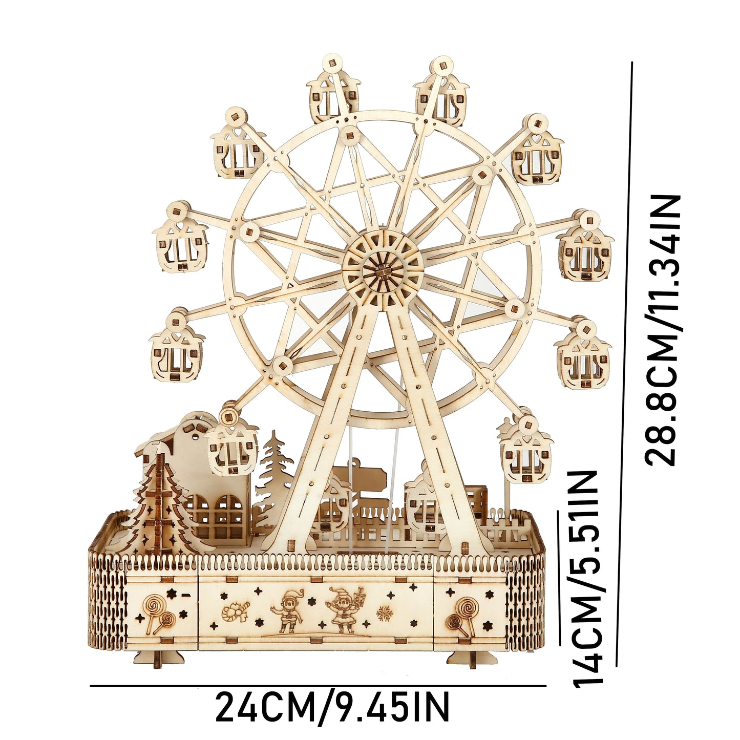 ferris wheel Model DIY 3D Wooden Puzzle Building Block Kits Assembly Toy Birthday Gift For Kids Adult Home Decor
