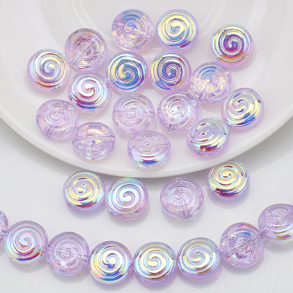 30Pcs 12mm Crystal Glass Round Loose Beads Screw thread Shape for Jewelry DIY Making Bracelet Earring Necklace Garment Decor