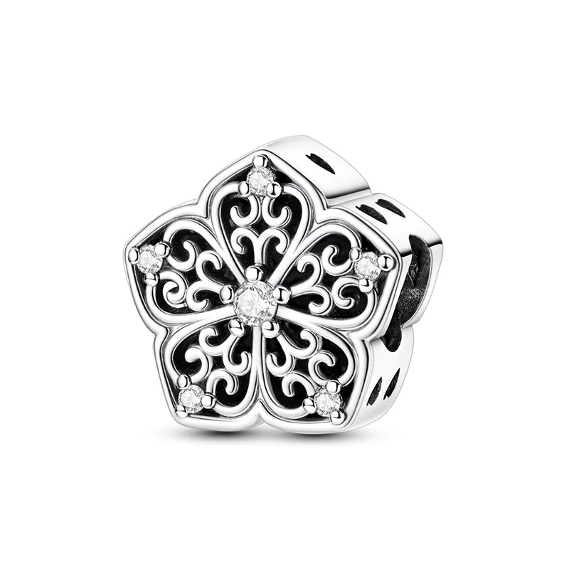 Abalorios de Galaxia Brillantes con Circonita Cúbica (Plata 925) – Diseño de Girasol