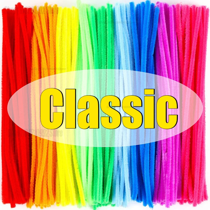 Creative Wires Chenille Wire Pipe Cleaners Colorful Chenille Stems DIY Plush Stem Wired Twist Stick Hair Strip Kid Handmade2027