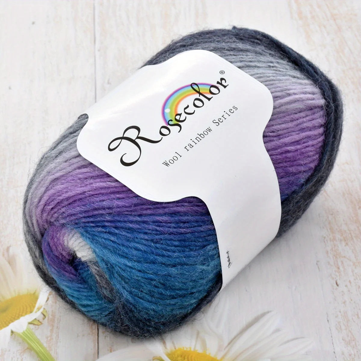 6pcs 100% Wool Yarn Rainbow Crochet Yarn Knitting Crocheting Scarf Hand-Woven Knitted Soft Cashmere Woolen Yarn for 1.76oz/pc
