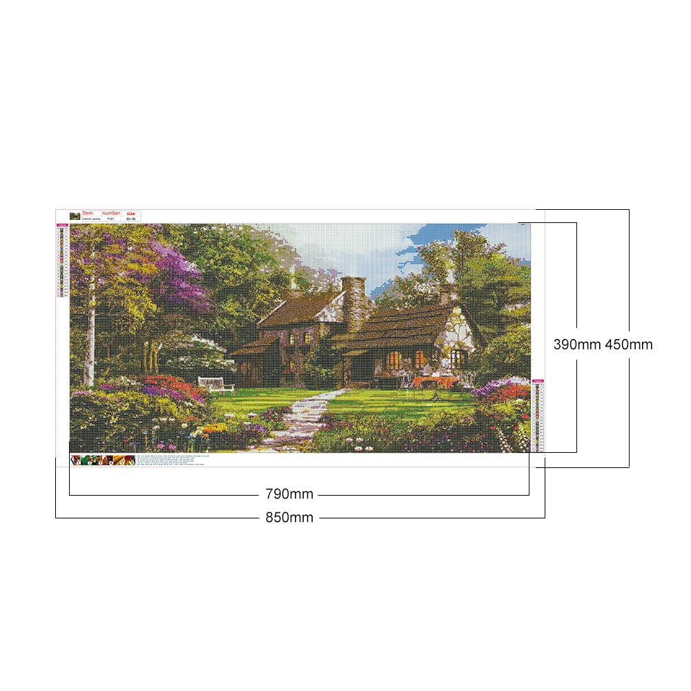 5D DIY Diamond Mosaic Landscape Pattern Full Drill Mosaic Round Diamond Rhinestone Pictures for Home Wall Decor