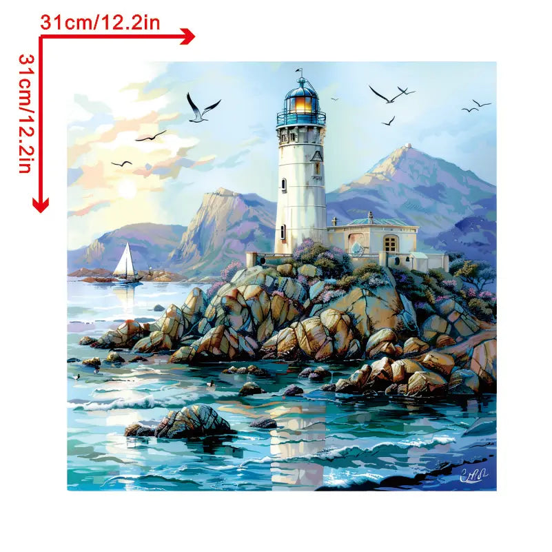 A White Lighthouse Wooden Jigsaw Puzzles Adult, Teens, Family, Animal Shaped Natural Wood Puzzle, Best Christmas Gift And Family