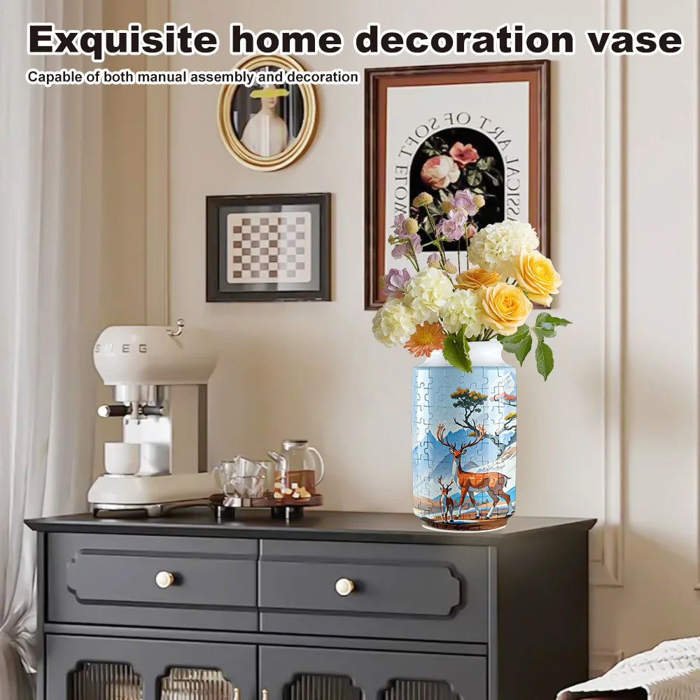 3D Panda Puzzle Vase Flower Puzzles Three-dimensional Vase Puzzle Flower Arrangement Children's Birthday Details Toys for Kids