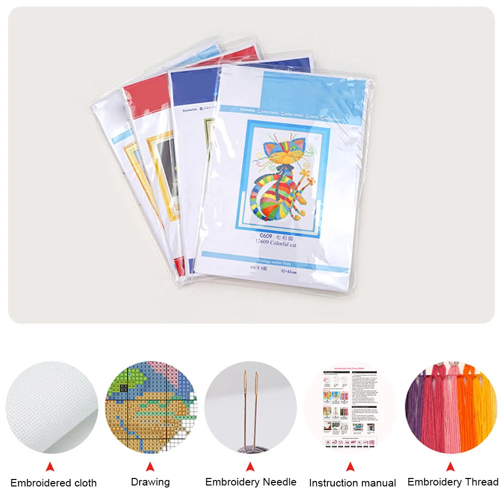 Goddess Cross Stitch Kit 90x50cm DIY 11CT Thread Art Needlework White Fabric