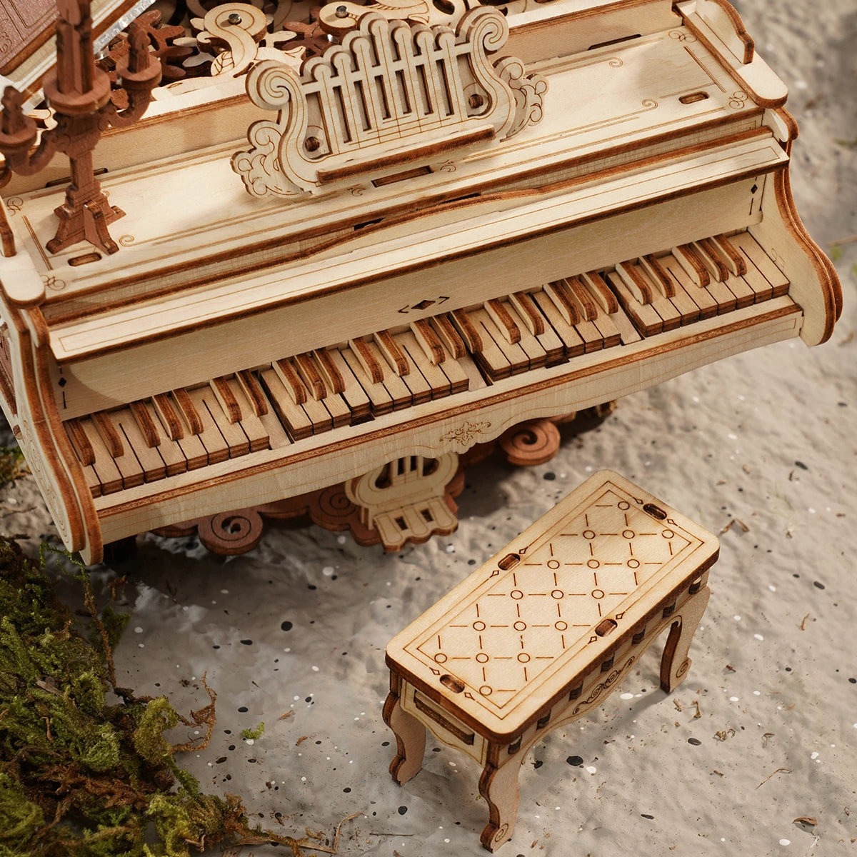 223pcs 3D Wooden Puzzle Magic Piano Mechanical Music Box Toy Gift Desk Gift For Men Women Hobby