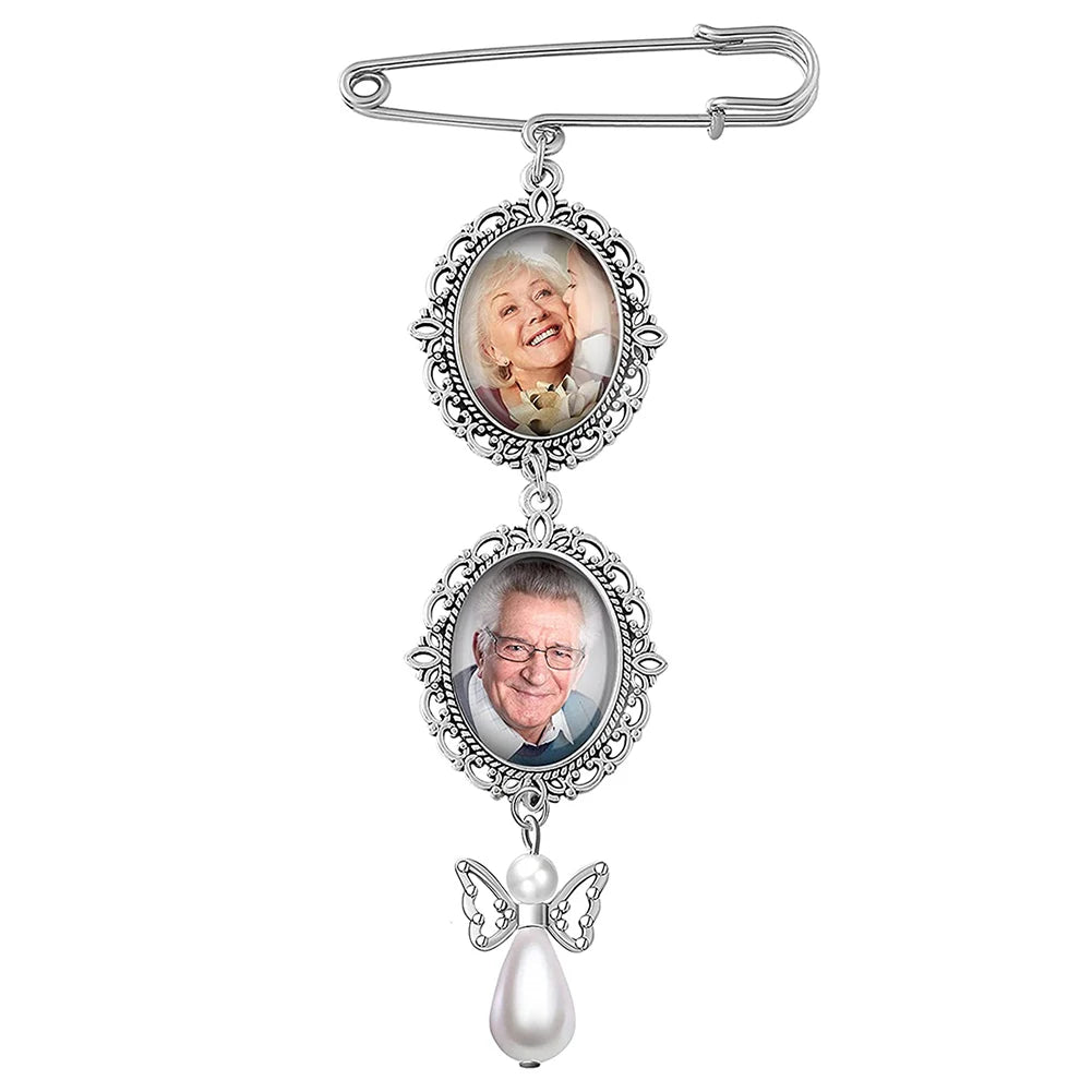 Cabochon Pendants Brooch Pin Wedding Bouquet Photo Charms for Bridal Wedding Party
