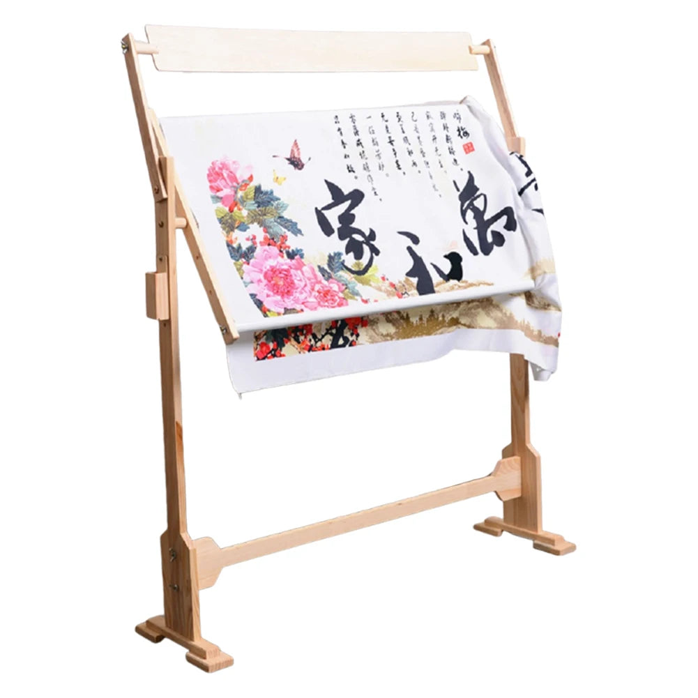 Adjustable Height Wooden Embroidery Rack Stand Cross Stitch Embroidery Frame Cross Stitch Stand for Stitching Sewing Craft