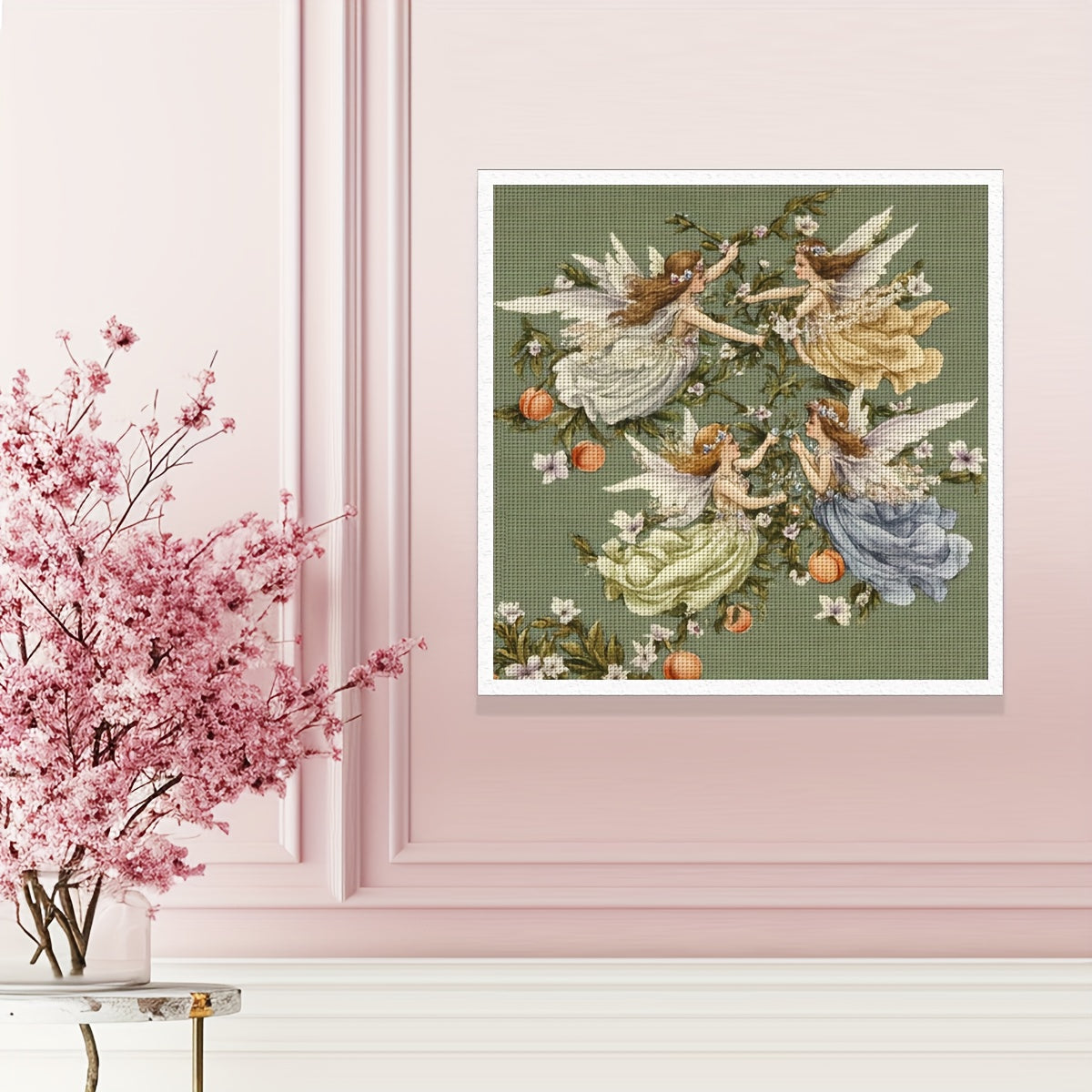 JOZYSH 1 Set Enchanted Forest Fairies Cross Stitch Kit - 40x40cm/15.7x15.7in, 11CT/14CT, Beginner-Friendly with Canvas, Needle, Thread & Instructions, Fantasy Art Craft for All Seasons, Crafting Kit|Whimsical Design|Detailed