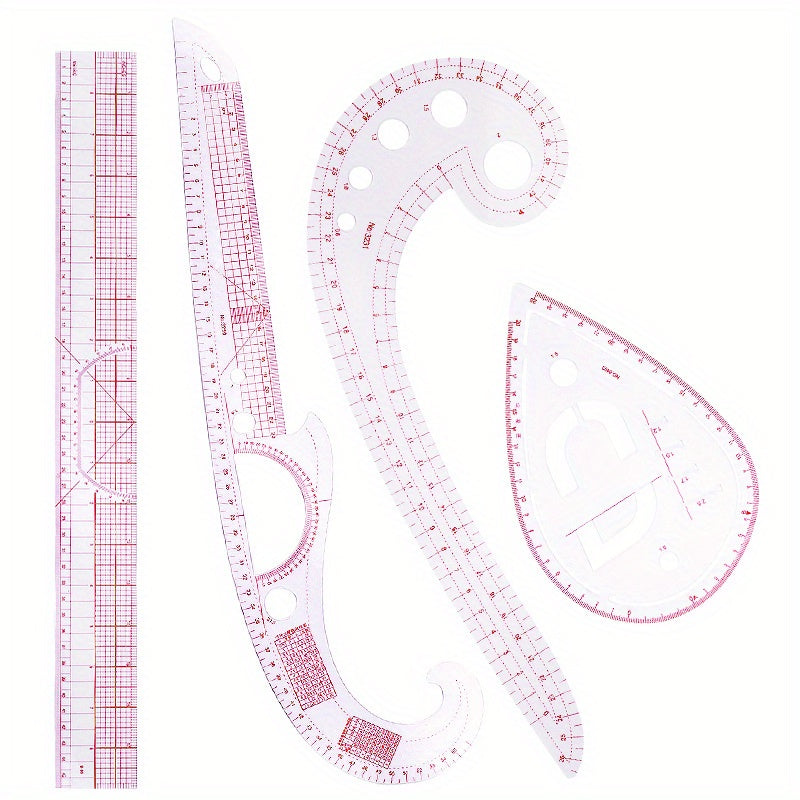 6pcs Curve Cutting Rulers Soft Patchwork Ruler Sewing Tool Kit Measure Tailor Drawing Template Sewing Accessorie, Sewing Tools, Fabric Measuring, Tailoring Equipment, Precision Rulers, Drafting Tools, Smooth Edges, Sturdy Tem