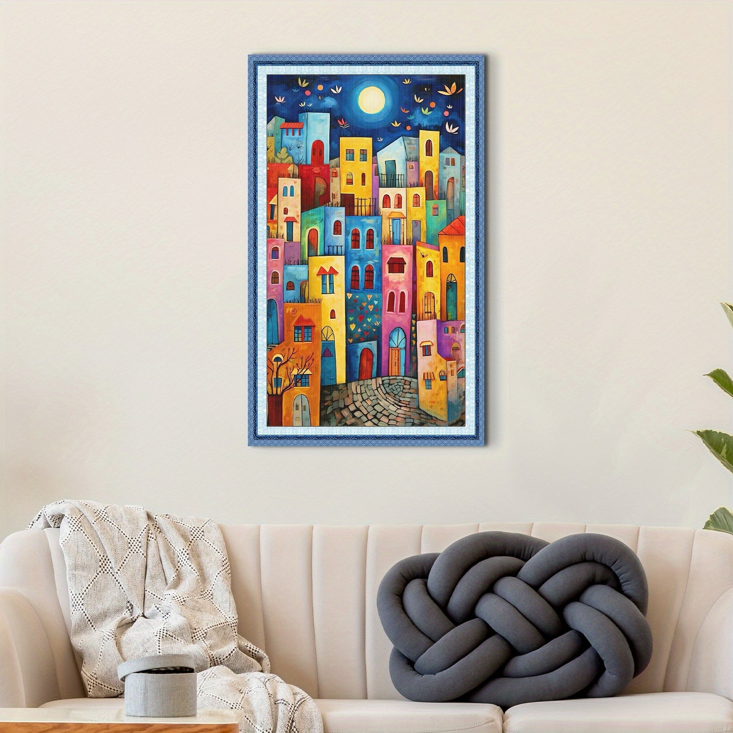 Stamped Cross Stitch Kits for Adults, House Embroidery Kits for Beginners, 11CT Patterns, Counted Embroidery Needlepoint Kits Home Decor, 15.7 x 27.5 inch