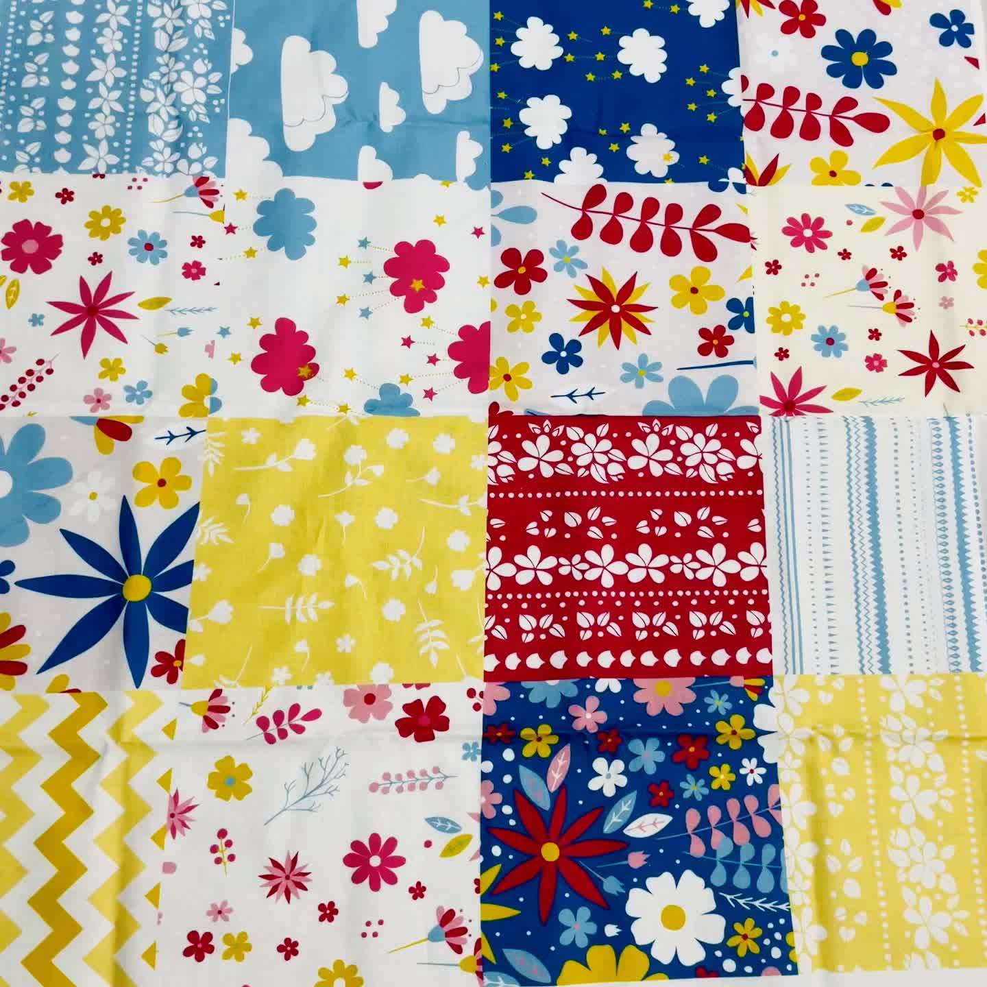 100% Cotton 36 Patterns 6.3 X 6.3inch Quilting Cloth Squares, Cotton Square Flower Craft Cloth Blocks Quilting Supplies for DIY Craft Sewing, Geometric Patterns, Home Textiles Handmade Quilting