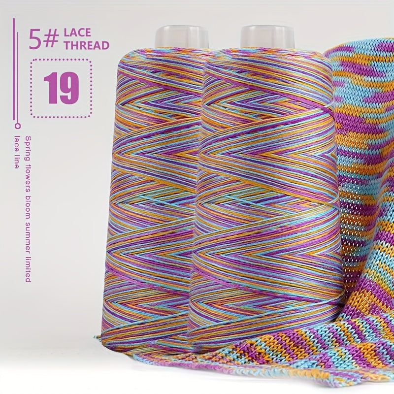 2pcs 620g 90% and 10% Linen Yarn | Soft Light Beige, Ideal for Knitting, Crocheting, Handcrafts - 2025 New Segment Dyeing 5# Lace Thread, Lightweight and Breathable for Spring and Summer Crafts - Professional Use