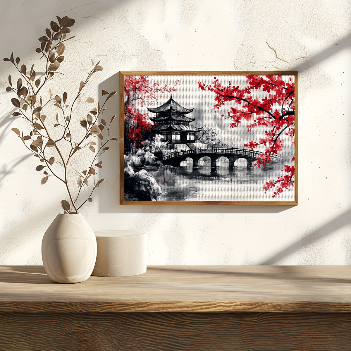 ZUOANLF 1 Set - [30*40cm/11.8*15.7in][40*50cm/15.7*19.7in]Unframed 11CT/14CT Embroidery Fabric Cross Stitch DIY Kit, Includes Printed Fabric, Needles, Threads, Patterns & Ins