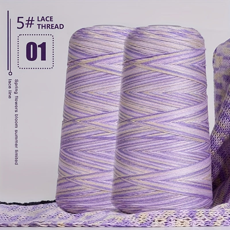 2pcs 620g 90% and 10% Linen Yarn | Soft Light Beige, Ideal for Knitting, Crocheting, Handcrafts - 2025 New Segment Dyeing 5# Lace Thread, Lightweight and Breathable for Spring and Summer Crafts - Professional Use