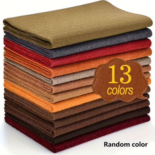 [Felt Pack for DIY Craft] 13 Rolls 8"x35" 1mm Thick Soft Felt Fabric Sheet 13 Assorted Dark Brown Series Colors Felt Pack for DIY Craft Sewing Squares Nonwoven Patchwork