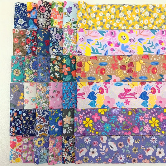 36pcs Premium Cotton Jelly Roll Fabric Bundles - 2.48"x19.69" Colorful Assorted Patterns (Floral, Polka Dots, Stripes) for Quilting, Sewing & DIY Crafts - Soft Durable Cotton for Patchwork, Home Decor, Gift Making, Quilting F