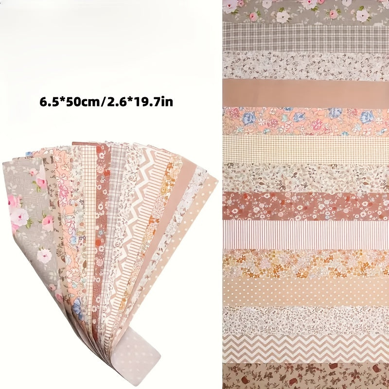 42pcs/pack Khaki Cotton Strips For Sewing Patchwork Handicrafts, DIY Sewing And Bags, Sewing Accessories Home Party Handmade Cloth DIY Sewing Pre-cut Patchwork Squares DIY Handcraft And Decoration Floral Prints DIY Hand Sewin