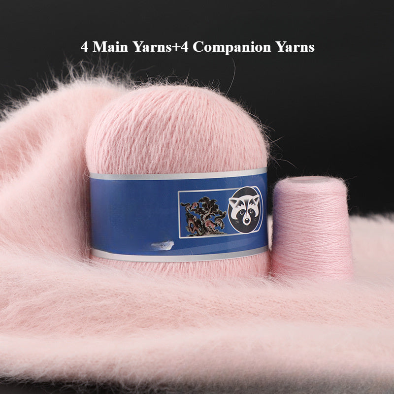 4 Sets Mixed Color Angora Cashmere Wool Yarn, 200g+80g Chunky Thick Knitting Yarn with Shiny Fibers, DIY Sweater, Scarf, Hat, Coat Crafting Material, 30% Angora, 70% Cashmere Wool, 20% Nylon