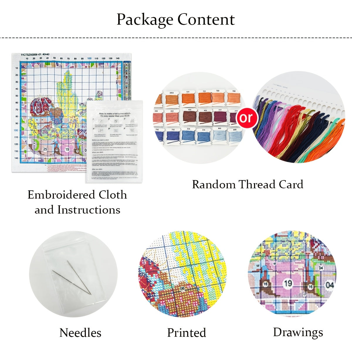 JOZYSH 1set 50x50cm/19. 7x19. 7Inch DIY Cross Stitch Kit Frameless, A beautiful woman, stamped cross stitch kits, Embroidery Set for Home Decor, Includes Patterned Fabric & Threads, Perfect for Living Room Entrance or Bedroom
