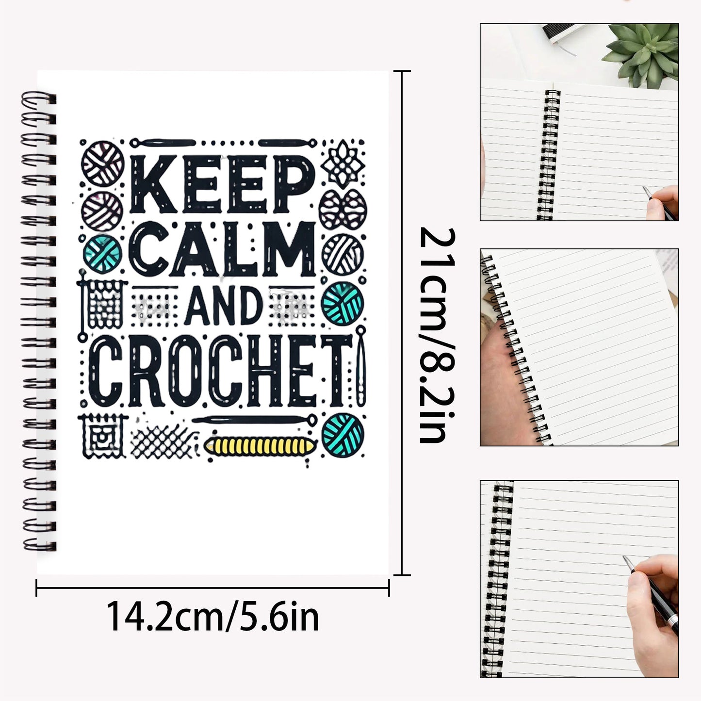 Craft Calm Crochet & Knitting Notebook - A5 Spiral Bound Journal with Crochet Patterns, Crochet Stitch Diagrams, Crochet Stitch Chart - Crochet & Knitting Planner, Crochet Supplies, Crochet Book Of Stitches, Crochet Books, Cr