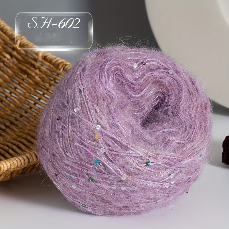4 Skeins of Sequined, 1.76 oz Per Skein, for Hand-Knitting Coats And Scarves.
