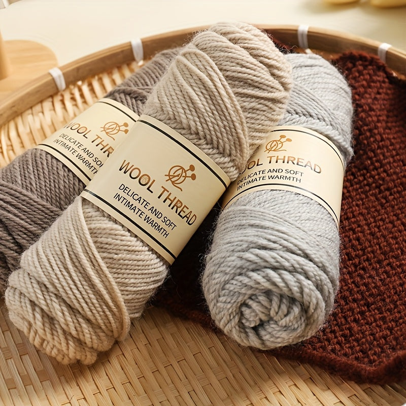 5 Balls of Australian Wool 70% Knitting Needle Thick Wool Yarn 3-Layer Yarn Light Luxury Wool Yarn Is Soft And Comfortable Suitable for Sweaters, Coats, Shawls, Hats, Scarves And Various Hand-Knitting