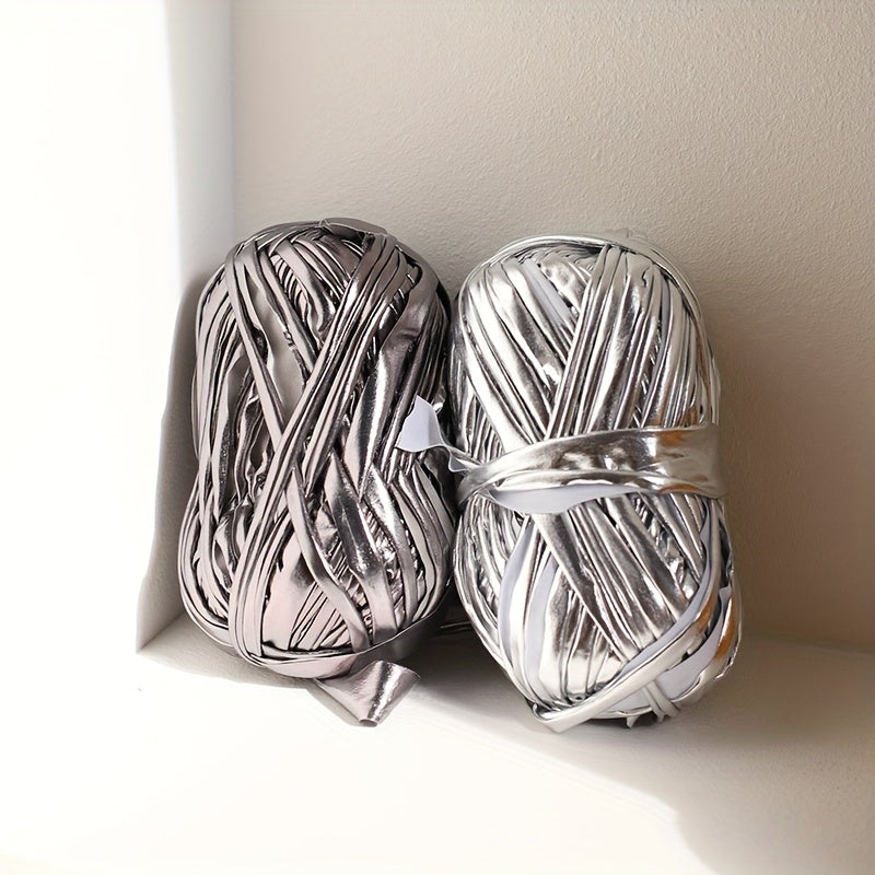 A Set of 3 Mixed Color 300G Faux Metallic Sheen Yarn, Suitable for Handmade Crochet Bags, Dolls, Pendants, Etc., in Golden + Silver + Dark Gray, Antique Golden + Burgundy + Dark Brown, Made of 100% Polyester, Red And White Ch