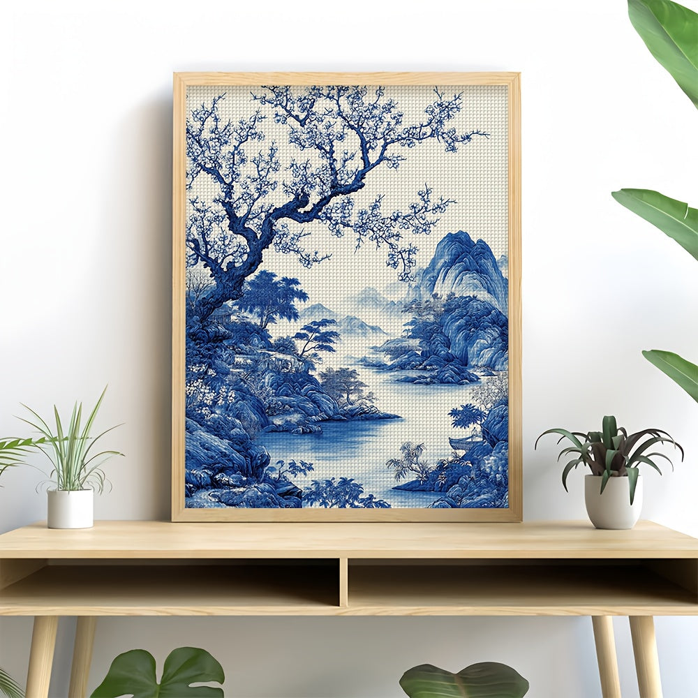 DIY Cross Stitch Kit - Frameless Fabric Art, Floral Pattern Print, 11CT, All-Season Craft Set with Threads and Needles, Ideal for Home Decor and Gifts, Craft Kit|Floral Pattern|Detailed, Cross Stitch Kits, Bead Kit, Canvas Co
