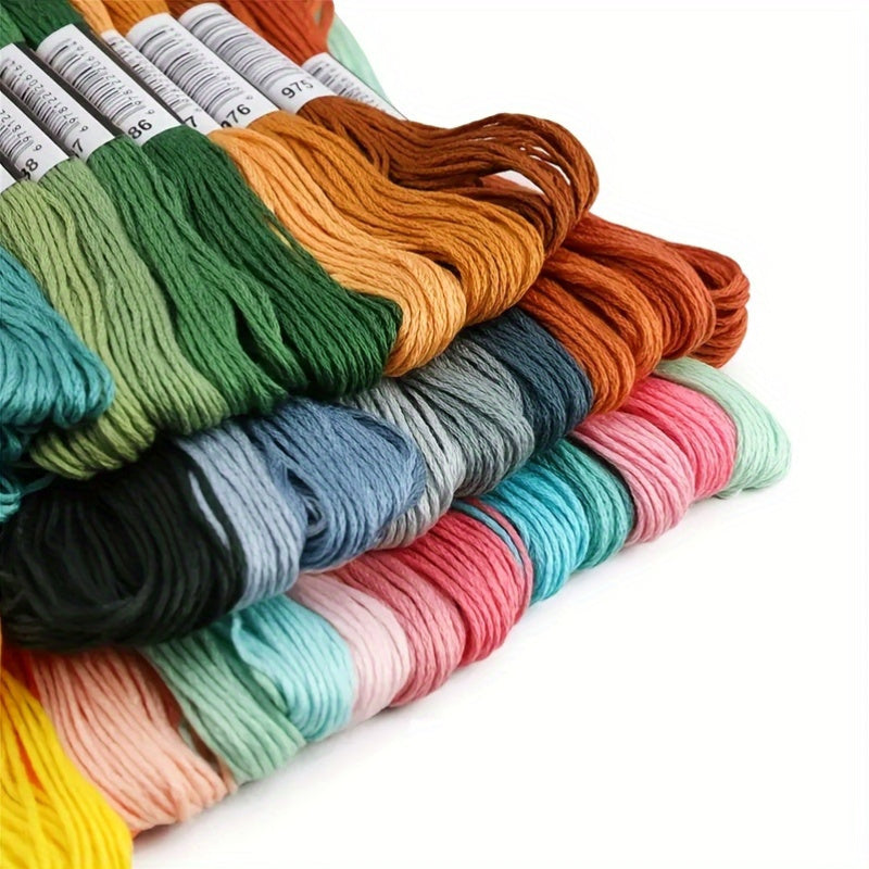 447 color polyester embroidery thread - 50 bundles, bright and colorful mixed, high-quality cross-stitch thread suitable for DIY handicrafts and sewing kits; bright embroidery thread; smooth texture, embroidery supplies