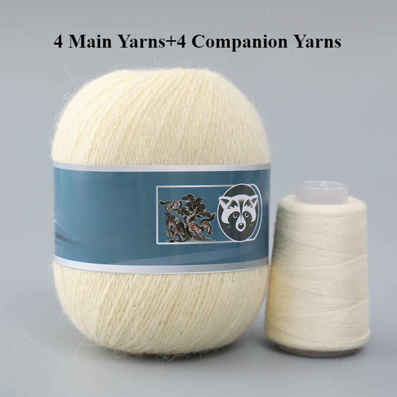 4 Sets Mixed Color Angora Cashmere Wool Yarn, 200g+80g Chunky Thick Knitting Yarn with Shiny Fibers, DIY Sweater, Scarf, Hat, Coat Crafting Material, 30% Angora, 70% Cashmere Wool, 20% Nylon