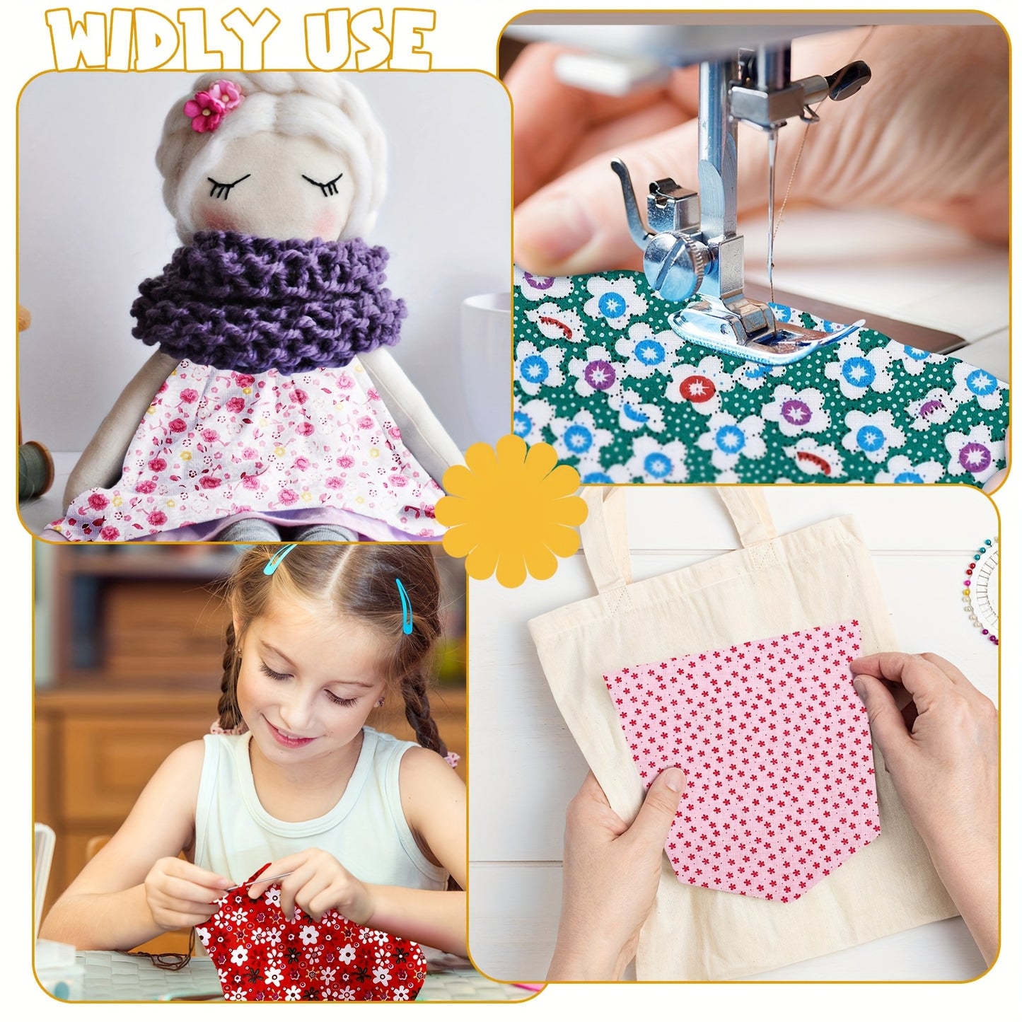 1500pcs 4 X 4 Inches Square Bulk Precut Craft Fabric Bundle Floral Patterns Sewing Quarters Fat Flower Fabric Quilting Patchwork For DIY Craft Sewing Clothing Scrapbooking