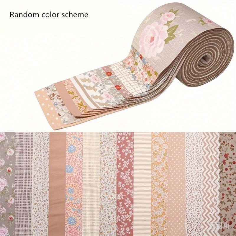 40pcs 6, 5cm*50cm (2, 6 inches*19, 7 inches) Cotton Mixed Color System Patchwork Jelly Rolls, DIY Patchwork Crafts Materials, Patchwork Kits with Different Patterns Included, Hobbyist Pre-Cut DIY Handmade Dolls Clothes and Se