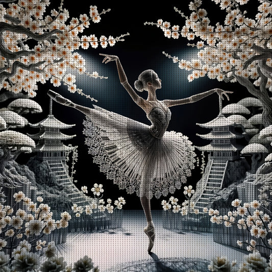 1 Set 30x30cm/11.8x11.8in/40x40cm/15.7x15.7inch Elegant Dancer Pattern 11CT/14CT Print DIY Cross Stitch Kit, Random Thread Card Cross Stitch Material Pack, Living Room Entrance Bedroom Decoration, Home Art Gift, All Seasons,